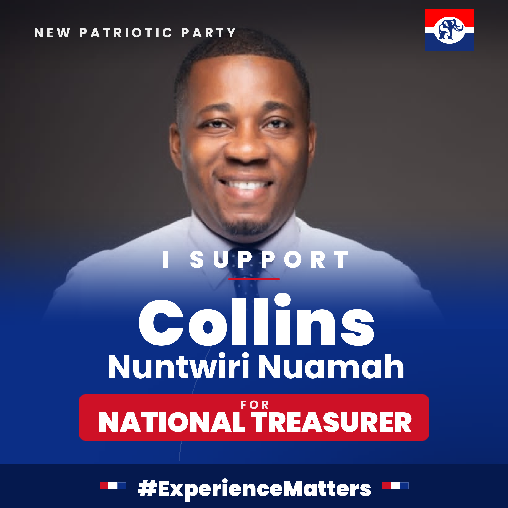 Live preview of your flyer endorsing Collins Nuntwiri Nuamah
